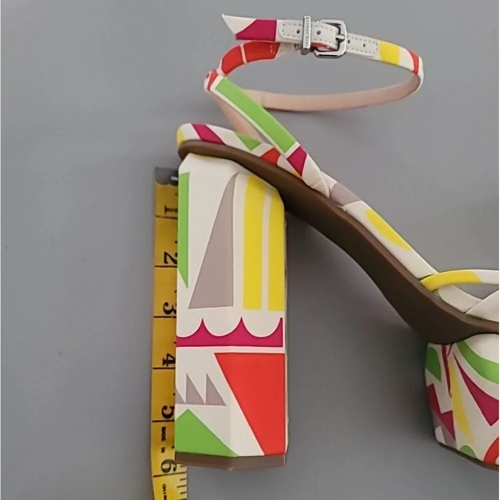 Gianni Bini Parrish Geo Print Strappy Platform Sandals 9M